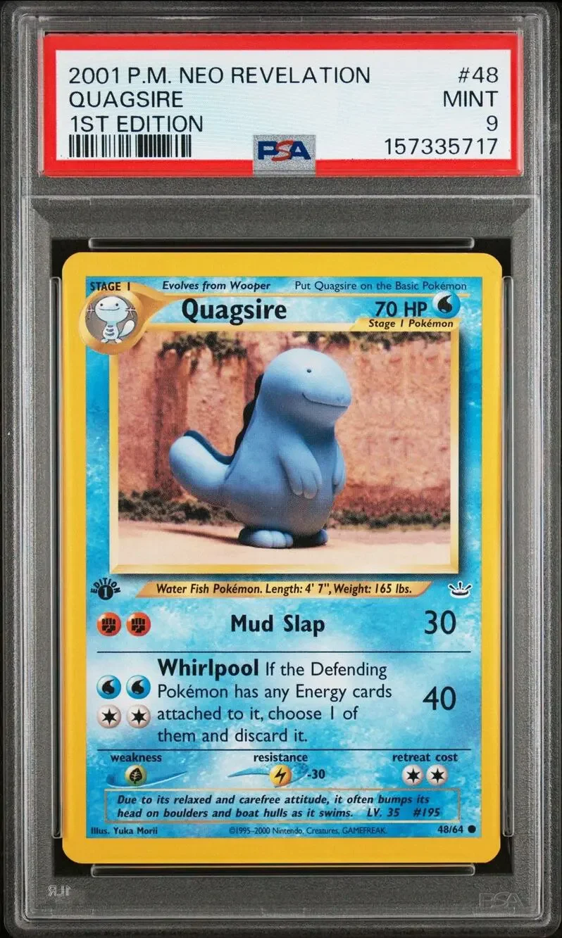 PSA 9 MINT Quagsire 1st Edition 48/105 Pokémon 2001 Neo Destiny Card Yuka Morii